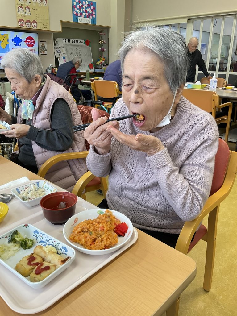 今日のランチはクリスマスメニュー